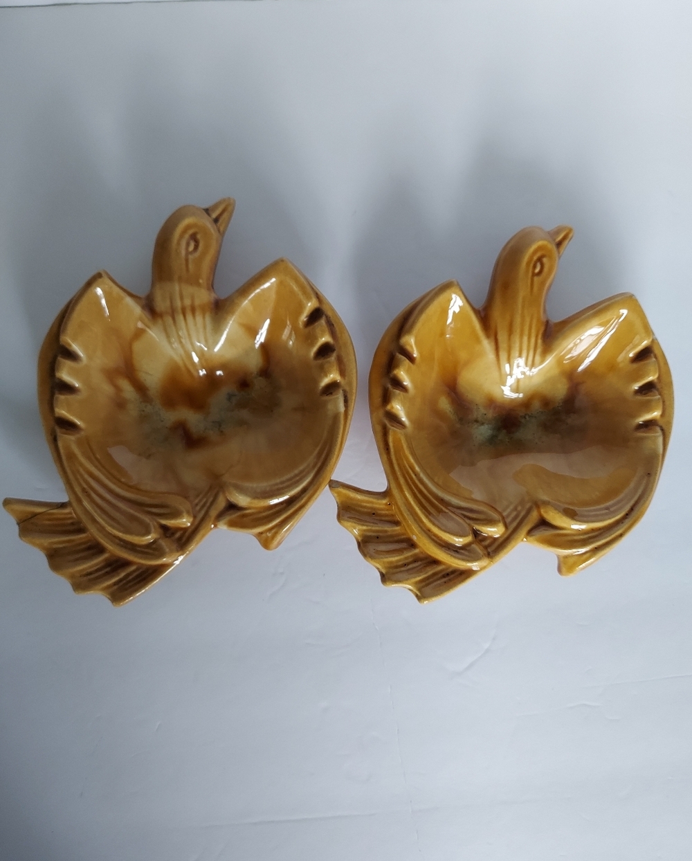 Pair of Vintage Ceramic Bird Shaped Ash Trays